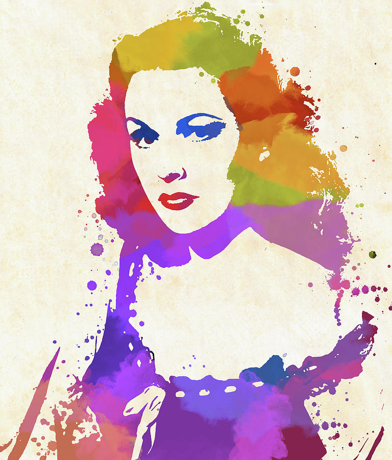 Hedy Lamarr Paint Splatter Painting by Dan Sproul