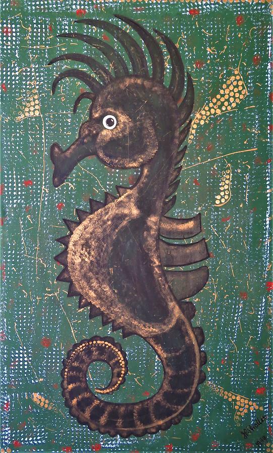 Seahorse Painting - Hehorse The Male Seahorse by Joan Stratton