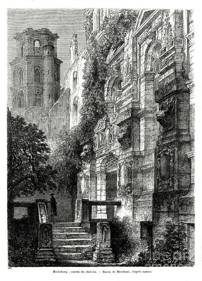 Heidelberg Castle, Germany, 1886 Drawing by Print Collector
