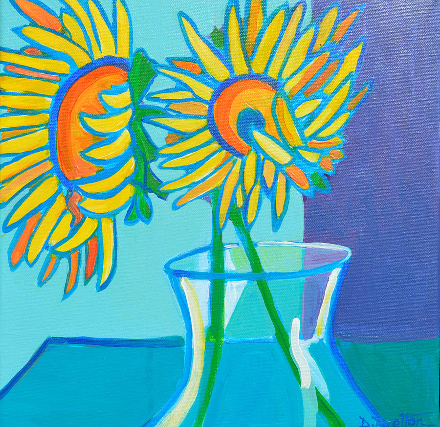 Heidis Sunflowers Painting by Debra Bretton Robinson
