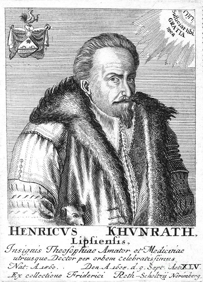 Heinrich Khunrath, German Chemist Drawing by Print Collector