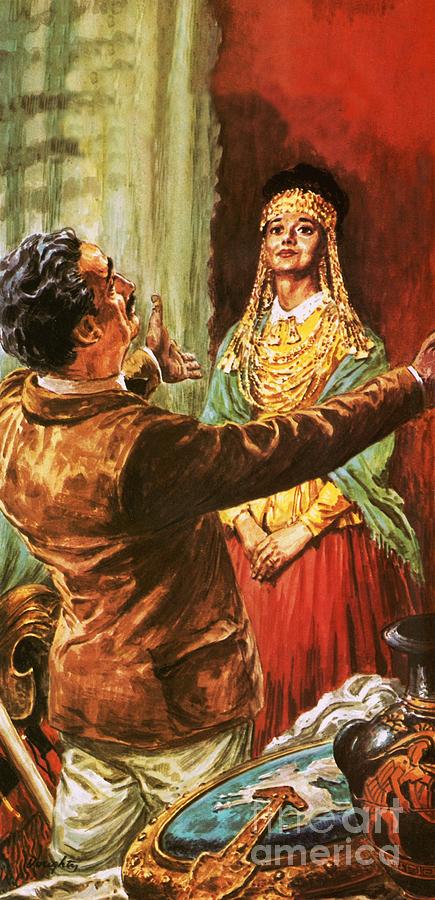 Ornaments Painting - Heinrich Schliemann Adorning His Wife With Ornaments Dug Up On The Site Of Ancient Troy by Cl Doughty