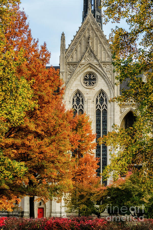 Heinz Chapel Autumn Trees Photograph by Thomas R Fletcher