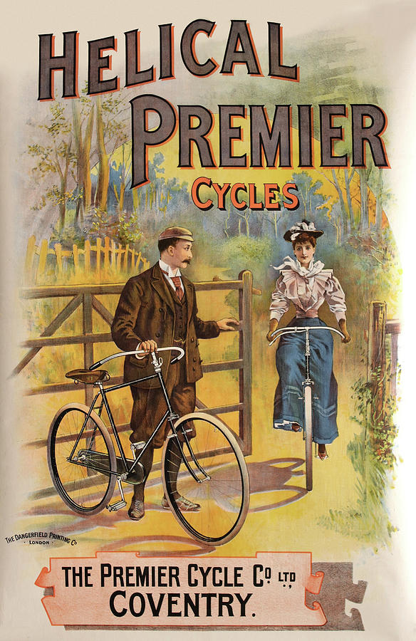 Helical Premier Cycles Painting by G. Moore