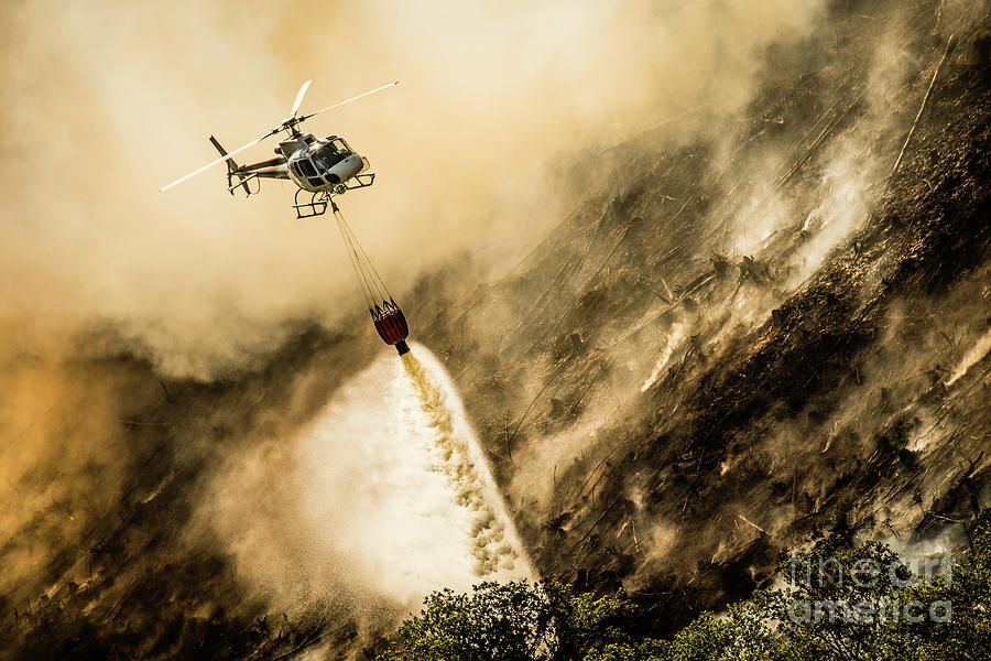 Helicopter Photograph - Helicopter Dropping Water On A Forest Fire by Keith Morris Helicopter Photograph - Helicopter Dropping Water On A Forest Fire by Keith Morris