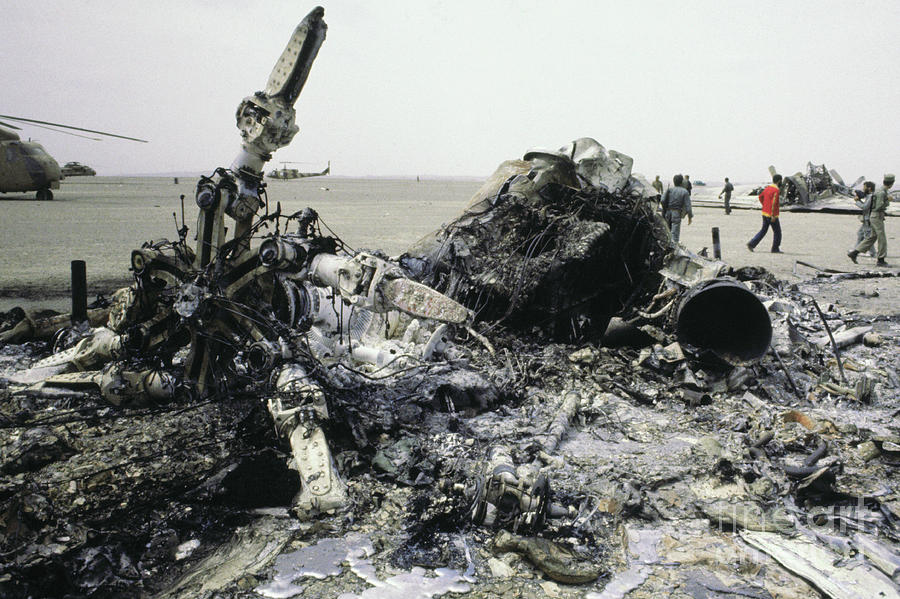 Helicopter Lying In Ruins Photograph by Bettmann