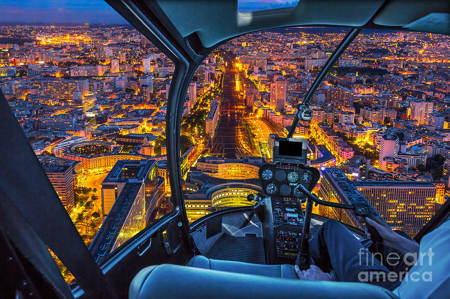 Helicopter on Gare Montparnasse Paris Photograph by Benny Marty