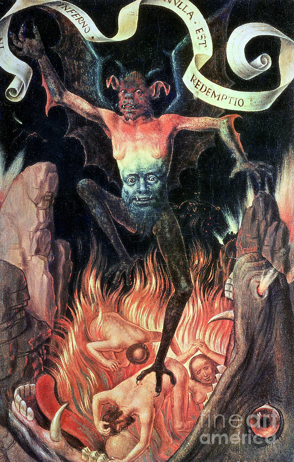 Hell, Right Hand Panel From The Triptych Of Earthly Vanity And Divine Salvation, C.1485 Painting by Hans Memling