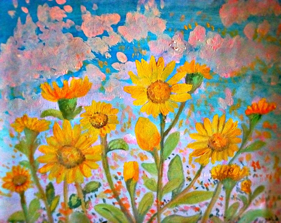Hello Summer Painting by Sunshine Amos