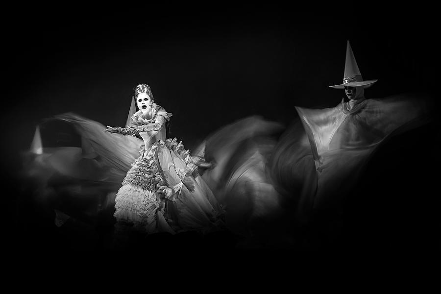 Black And White Photograph - Helloween At Expo by Shyjith Kannur