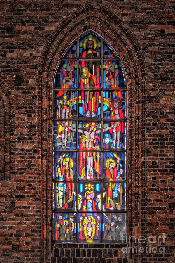 Helsingborg Sankta Maria kyrka Window Photograph by Antony McAulay
