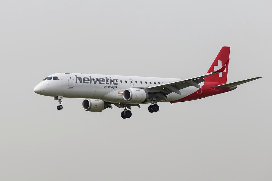 Helvetic Airways Embraer 190 Landing Photograph