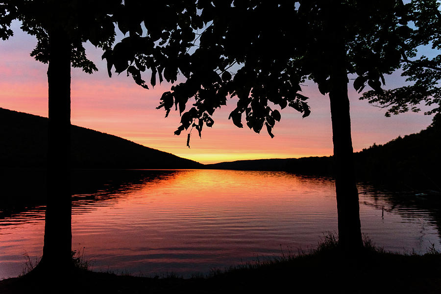 Hemlock Lake sunset Photograph by Joann Long
