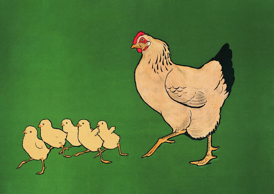 Hen Leading Chicks Across Grass Digital Art by Trendy Art Hen Leading Chicks Across Grass Digital Art by Trendy Art