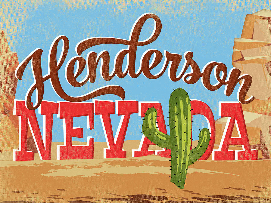 Henderson Nevada Cartoon Desert Digital Art by Flo Karp