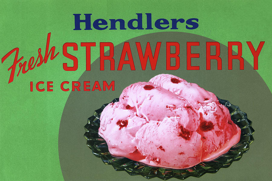 Hendlers Fresh Strawberry Ice Cream Painting by Unknown