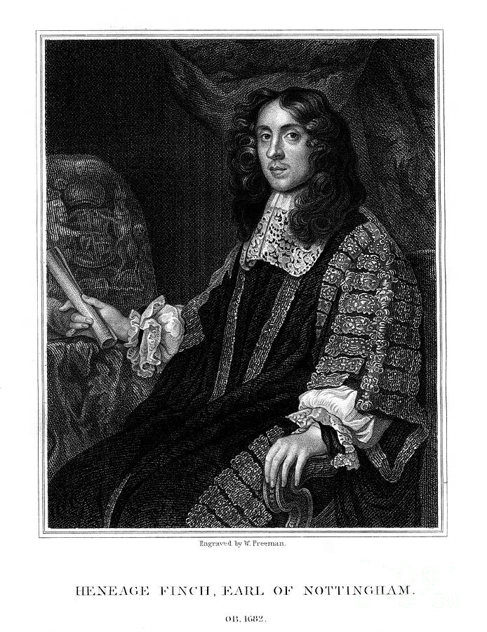 Heneage Finch, 1st Earl Of Nottingham Drawing by Print Collector
