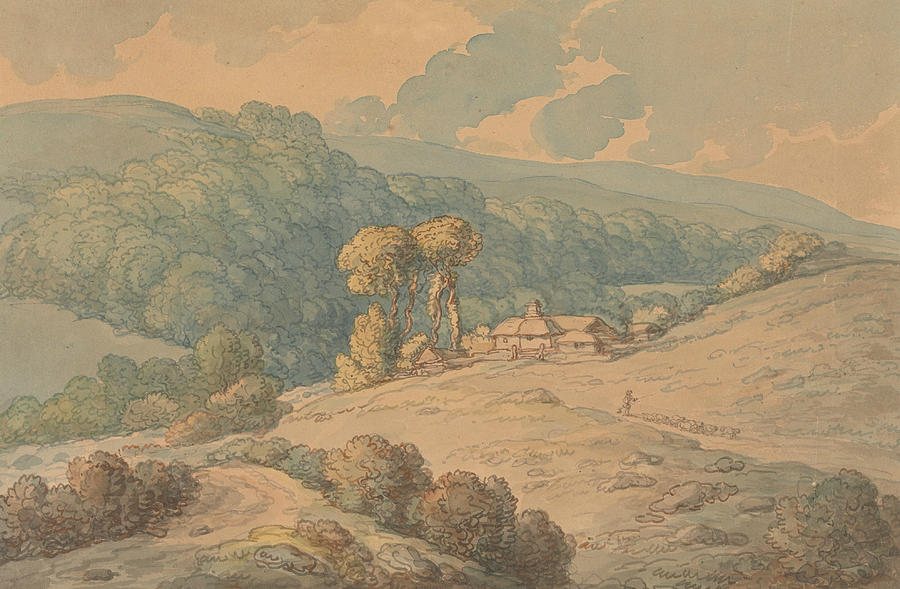 Hengar Wood, St. Tudy, Cornwall Drawing by Thomas Rowlandson