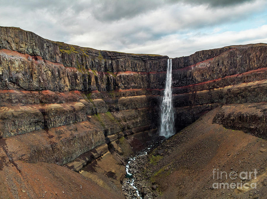 Hengifoss Waterfall Photograph by Michael Szoenyi/science Photo Library