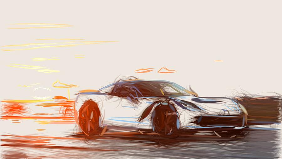 Hennessey HPE500 Corvette Stingray Drawing Digital Art by CarsToon Concept