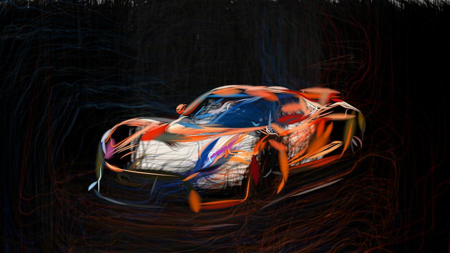 Hennessey Venom GT2 Drawing Digital Art by CarsToon Concept