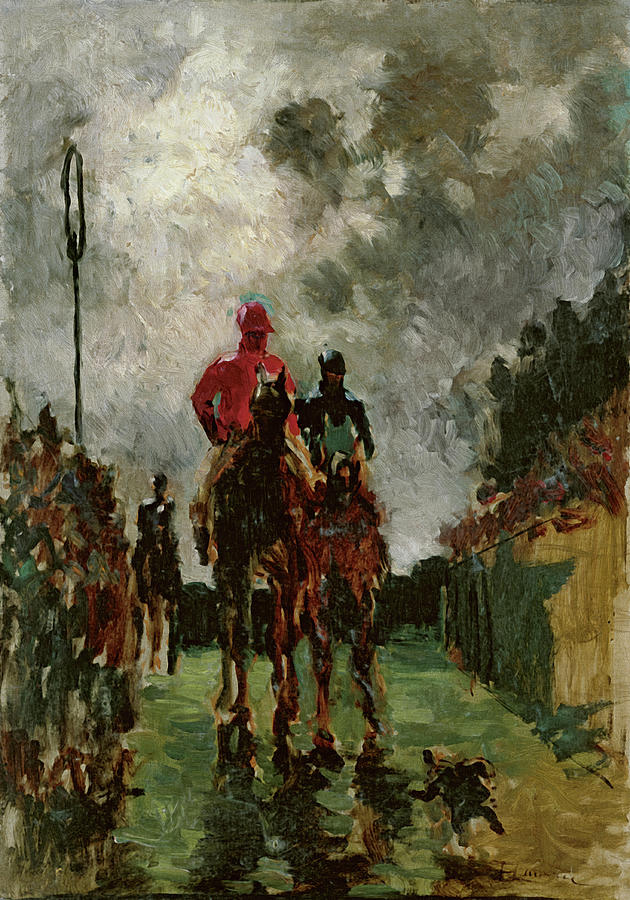 Henri De Toulouse Lautrec Painting - Henri de Toulouse-Lautrec -Albi, 1864-Langon, 1901-. The Jockeys -1882-. Oil on canvas. 64.5 x 45... by Henri de Toulouse Lautrec -1864-1901-