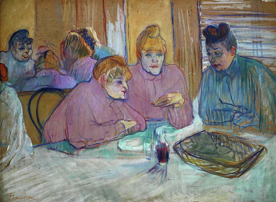 Henri De Toulouse Lautrec Painting - Henri de Toulouse-Lautrec The Ladies in the Dining Room. Date/Period 1893 - 1895. Painting. by Henri de Toulouse-Lautrec