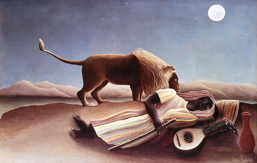 Henri Rousseau La Bohemienne endormie / The Sleeping Gypsy. Date/Period 1897. Painting by Henri Rousseau