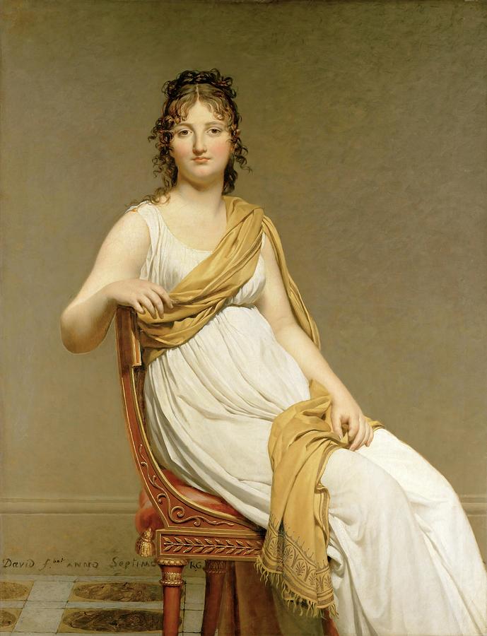 Henriette Verniac, nee Henriette Delacroix, soeur dEugene Delacroix. Painted 1798 / 99. Canvas. Painting by Jacques Louis David -1748-1825-