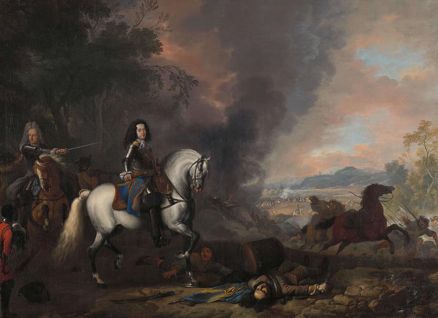 Henry Casimir II, Prince of Nassau-Dietz, in a Battle. Hendrik Casimir II -1657-96-, Prince of Na... Painting by Jan van Huchtenburg