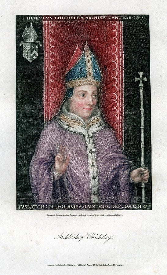 Henry Chicheley, Archbishop Drawing by Print Collector