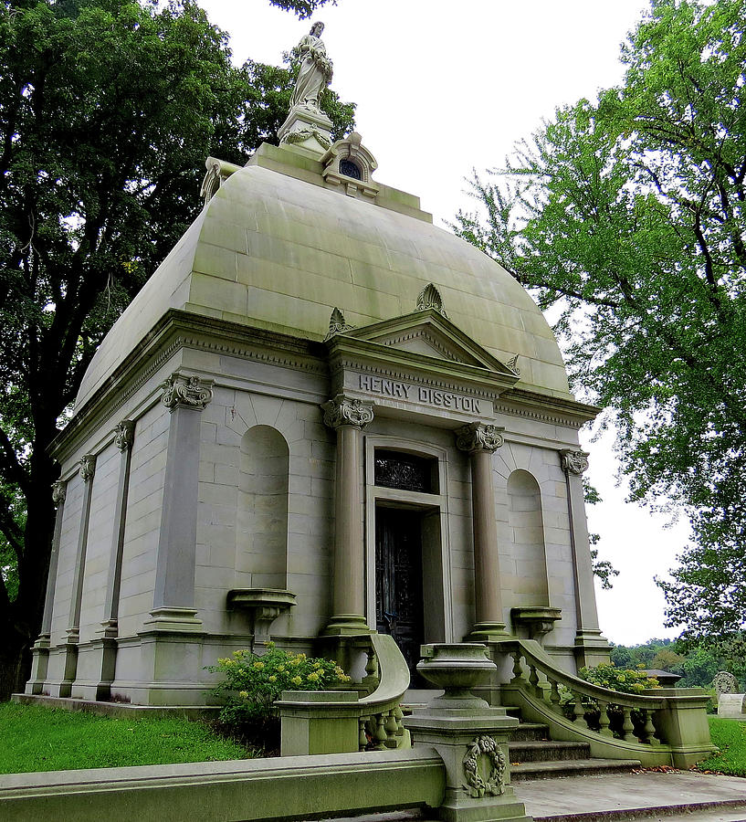 Henry Disston Monument on Millionaires Row at Laurel Hill Cemetery in Philadelphia Photograph by Linda Stern