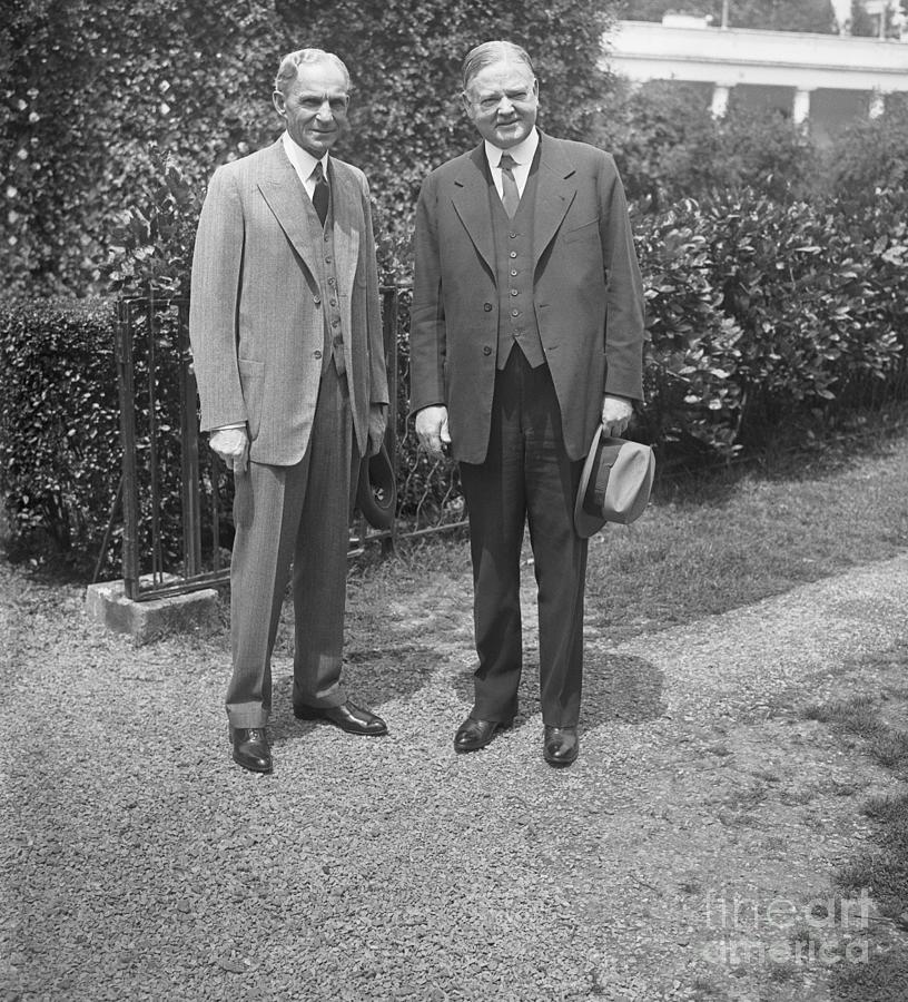 Henry Ford And Herbert Hoover Posing Photograph by Bettmann