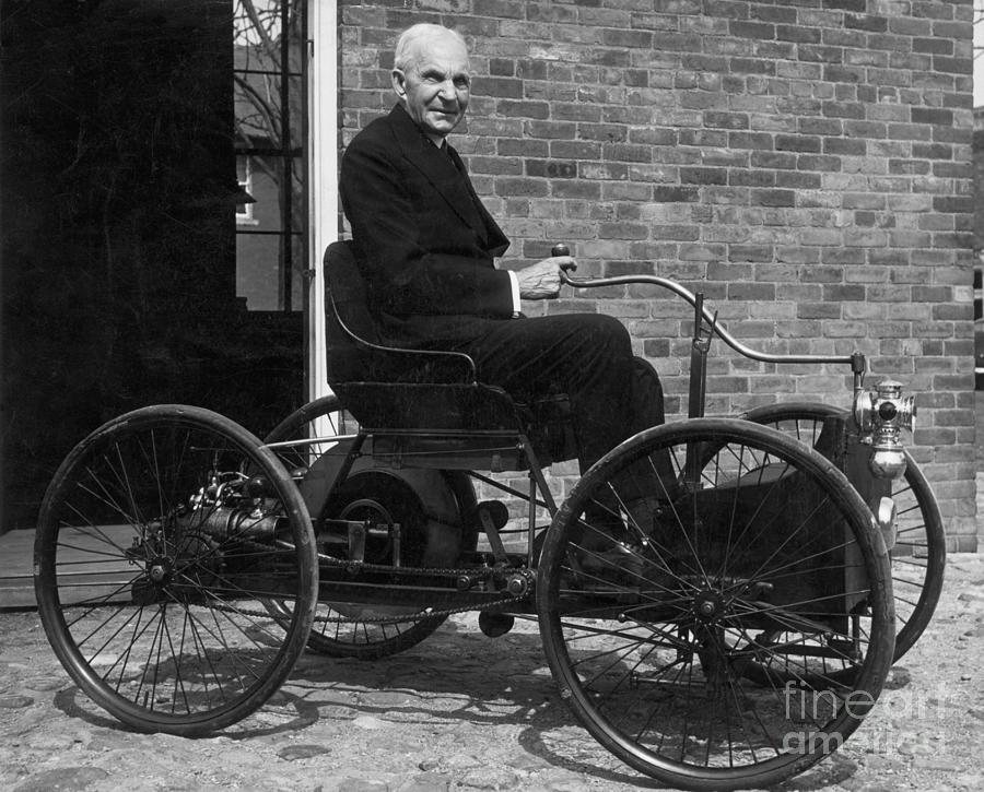 Henry Ford In His First Car Photograph by Bettmann