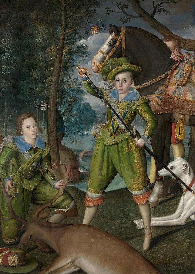 Deer Painting - Henry Frederick, Prince Of Wales, With Sir John Harrington In The Hunting Fields by Mountain Dreams