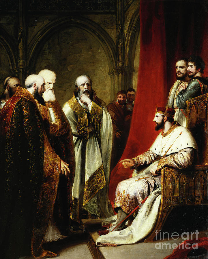Henry IIi Replying To The Archbishop Of Canterbury And The Bishops Of Salisbury, Winchester And Carlisle, Who Were Demanding A Reformation In The State Painting by Richard Westall