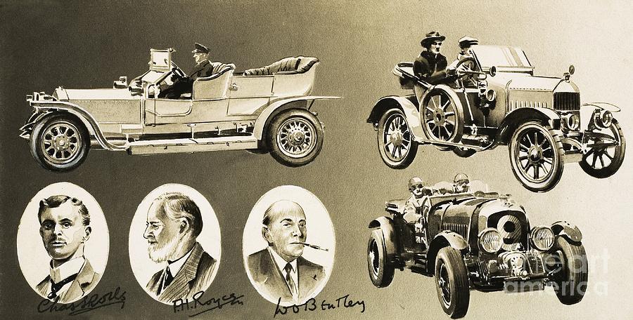 Henry Royce, Charles Rolls, Wo Bentley  Three Pioneers Of The Motor Car Painting by English School