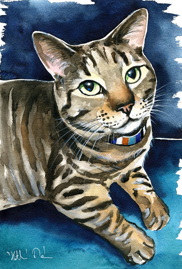 Henry Tabby Cat Painting Painting by Dora Hathazi Mendes