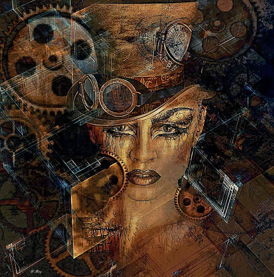Fantasy Mixed Media - Her Soul Is Steampunk by Gayle Berry