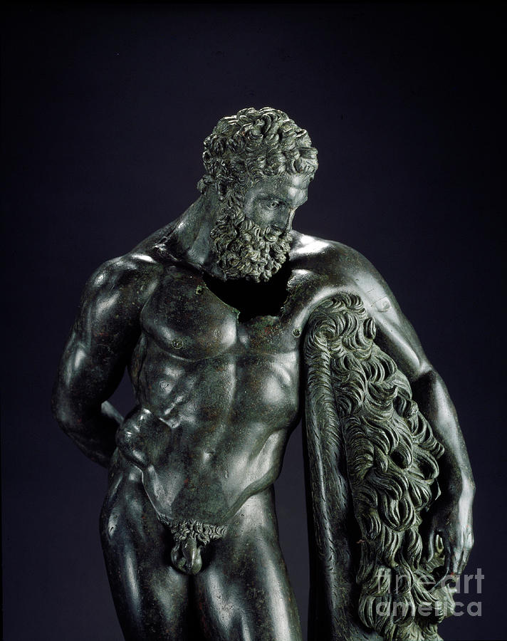 Greek Photograph - Heracles At Rest, Detail Bronze Sculpture by Greek School