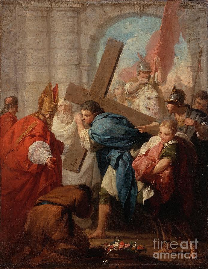 Heraclius Carrying The Cross, C.1728 Painting by Pierre Subleyras
