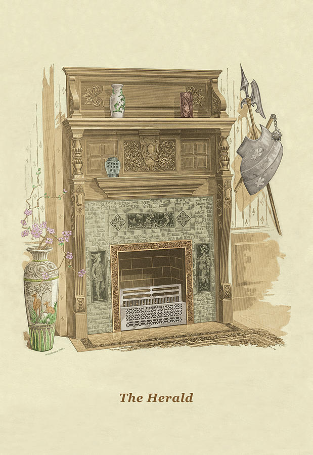 Fireplace Painting - Herald by Unknown
