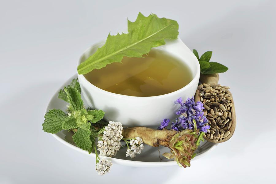 Herbal Tea Made From Herbs, Flowers And Medicinal Plants Photograph by Otmar Diez