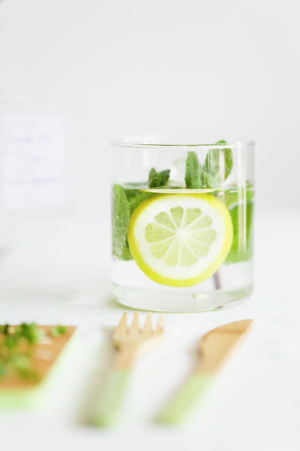 Herbal Water With Lemon Photograph by Iris Wolf