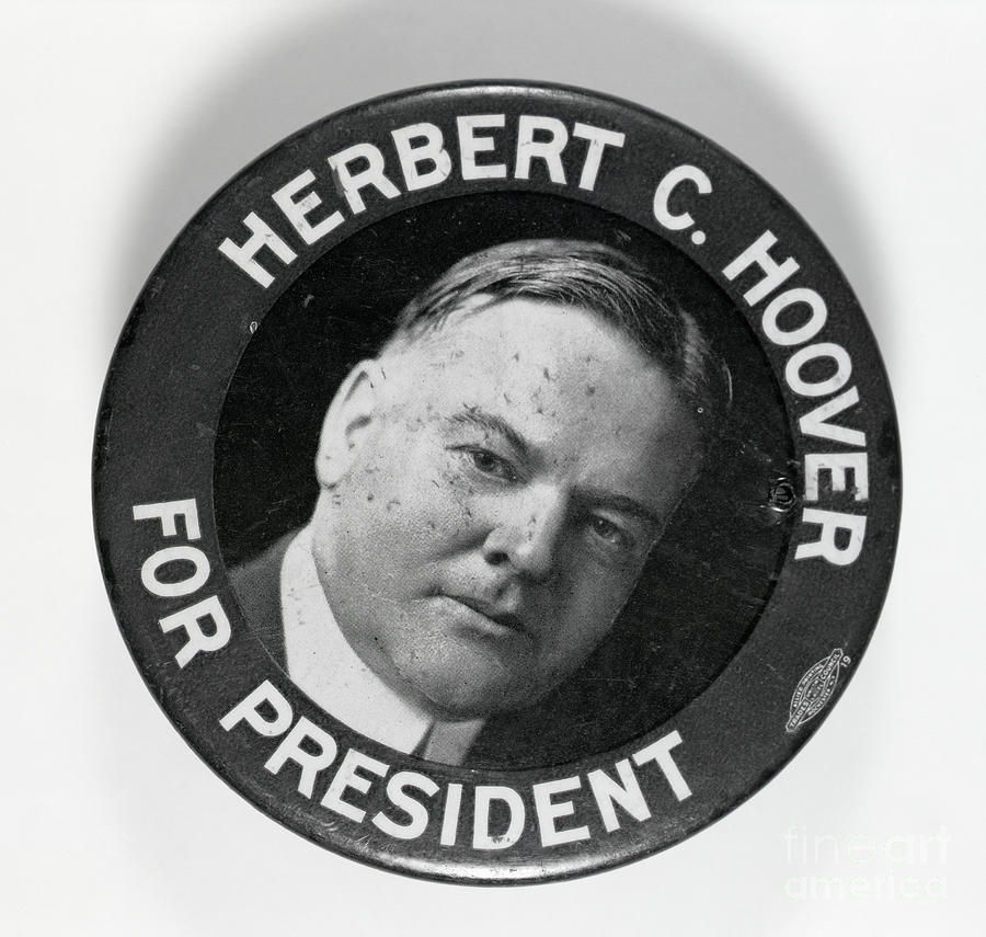 Herbert Hoover Campaign Button Photograph by Bettmann