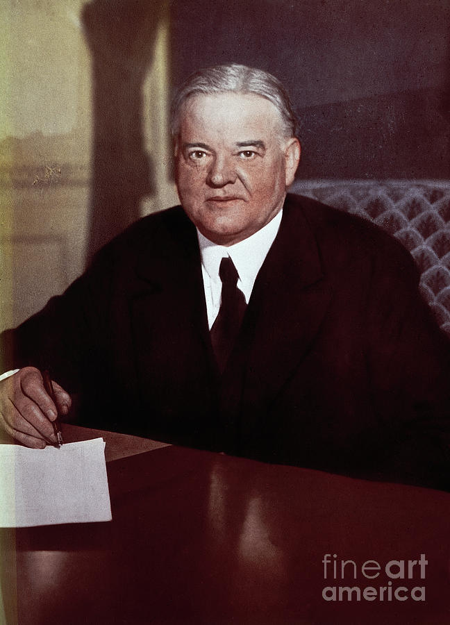 Herbert Hoover Signing Legislation Photograph by Bettmann