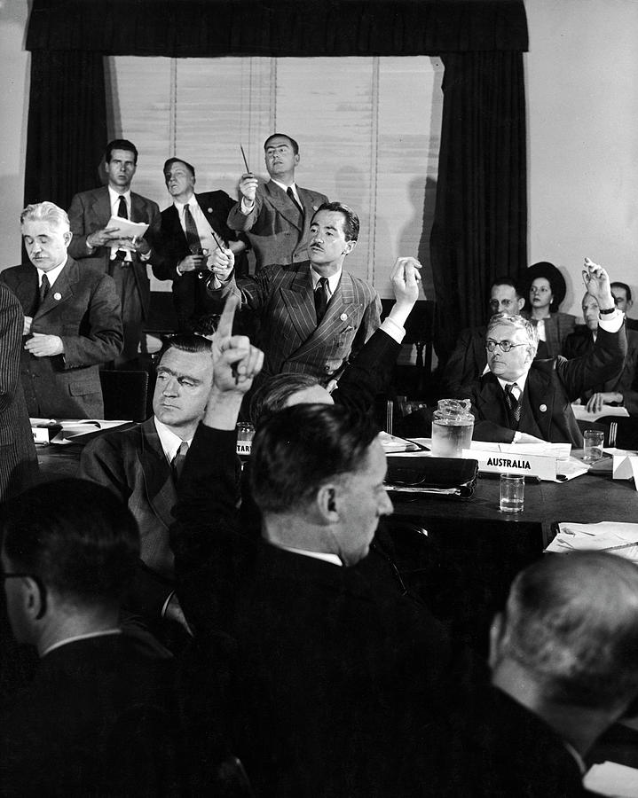 Herbert V. Evatt;Dmitry Manuilsky Digital Art by Gjon Mili Pixels