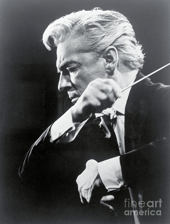 Herbert Von Karajan Conducting Photograph by Bettmann