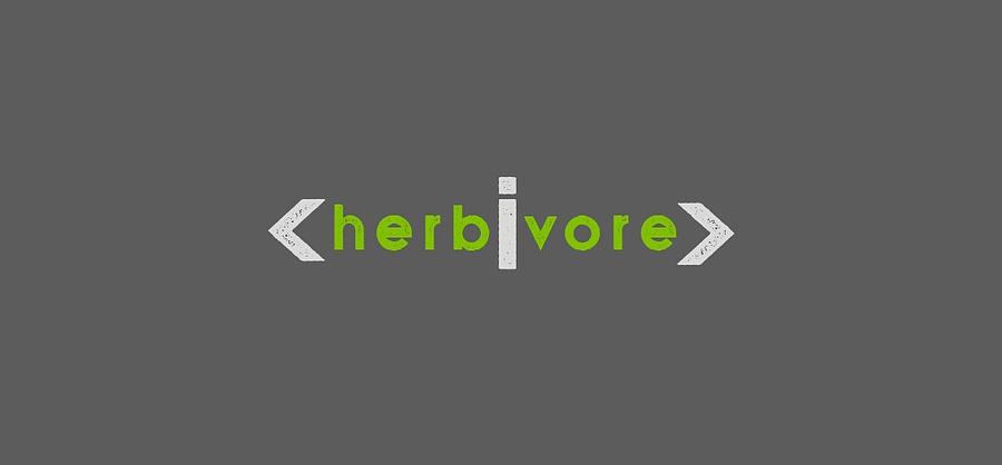 Herbivore - green and gray Drawing by Charlie Szoradi