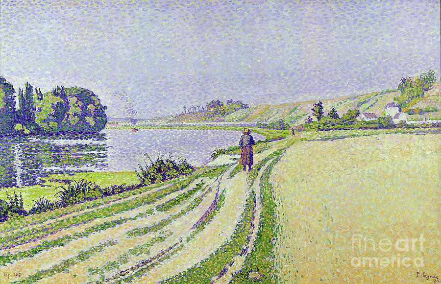 Herblay, La River Painting by Paul Signac